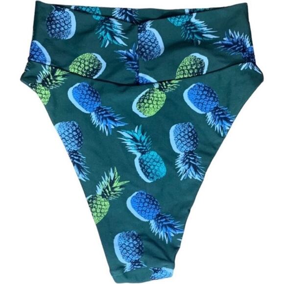 Aerie XXS Pineapple Print High Waisted Cheeky Bikini Bottoms NWOT - Picture 4 of 5
